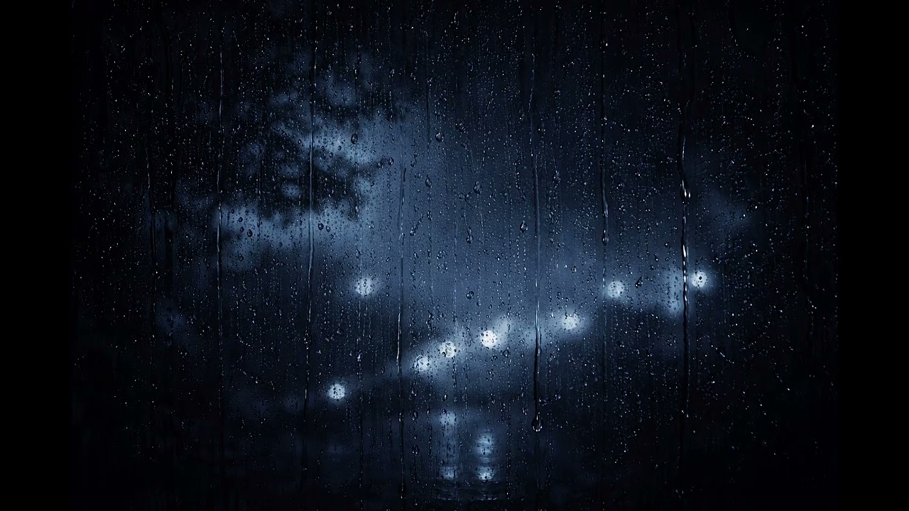 Heavy Rain on Window  Black Screen for Deep Sleep (1 Hour)