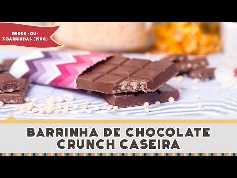 Barrinha de Chocolate Crunch Caseira - Receitas de Minuto EXPRESS #192