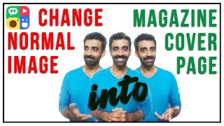 change normal image into magazine cover page in PhotoGrid app using phone | Android & ios screenshot 5