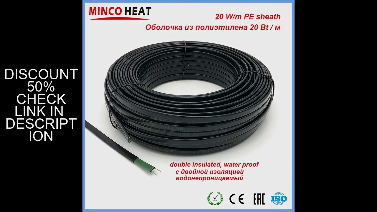 20W/m Low Temperature Self-regulating Heating Tape Snow Melting Drain Water Pipe Freeze Protection H