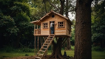 A Man Builds a Treehouse in the Wild From Foundation to Watermill @crazybushcraft