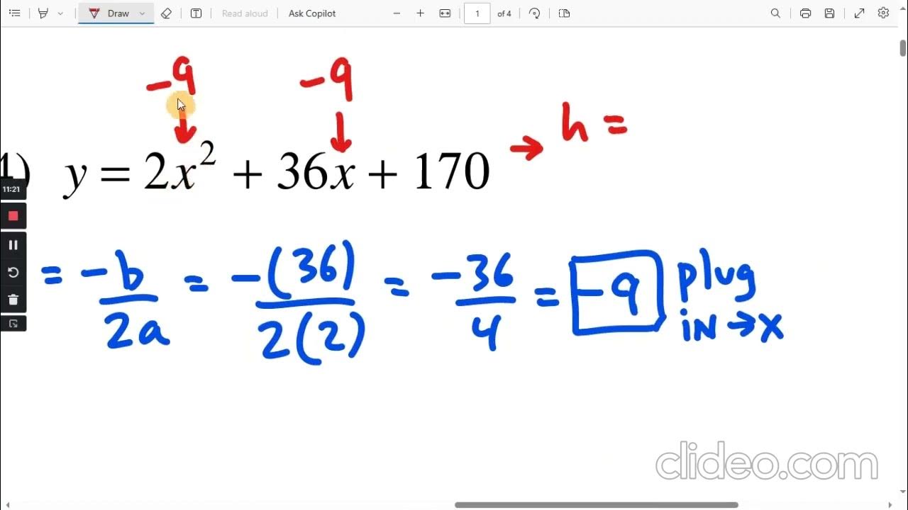 vertex-form-of-parabolas-kuta-software-ws-1-10-youtube