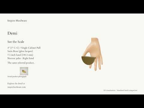 Video preview: Demi, Satin Brass (gloss lacquer) / 4" (3" C-C) / Single
