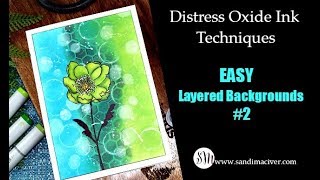 Distress Oxide Ink Techniques - Easy Layered Backgrounds #2 | With a Bokeh Stencil Overlay