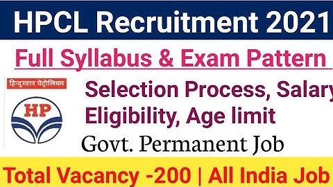 HPCL Engineer E2 Syllabus 2021|Exam Pattern,Selection Process,Salary,Age Limit|#hpcl2021