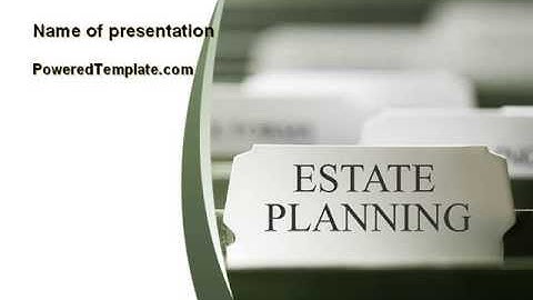 Estate Planning PowerPoint Template by PoweredTemplate.com