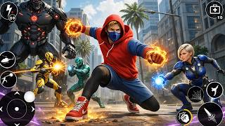 スパイダーファイティングロープヒーローゲーム - Androidゲームプレイ screenshot 1