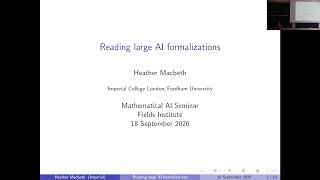 Reading large AI formalizations