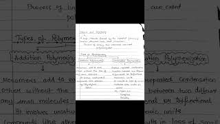 Polymers / Types of Polymerisation / Science and Technology UPSC Notes Chemistry