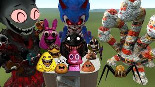 ALL NORMAL 3D POU BOU'S REVENGE Monsters VS SCARY PINK GIRL POU in LAVA CITY HOLE in Garry's Mod!!