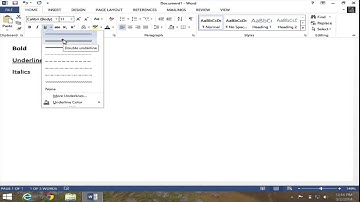 Bold Underline and Italics with Microsoft Word 2013