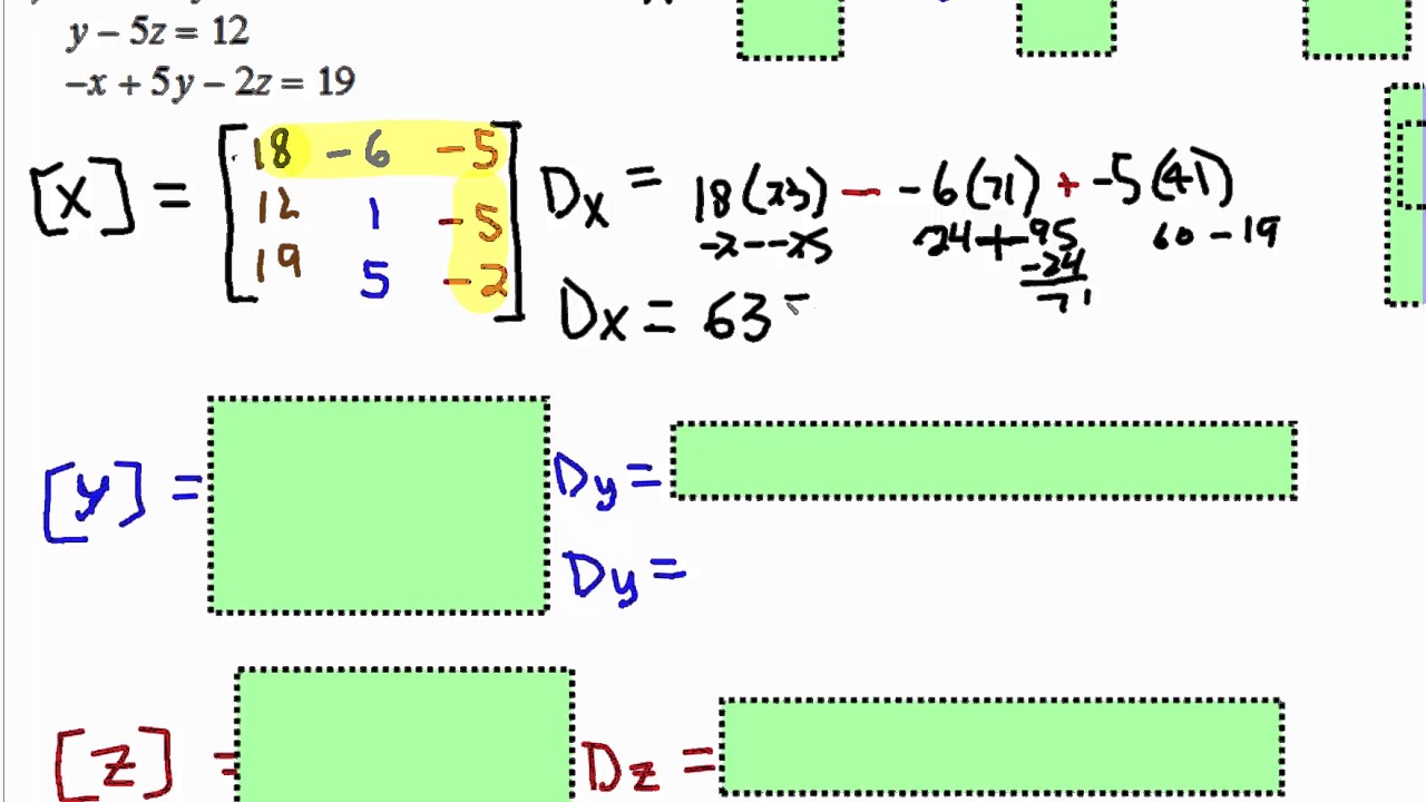 Cramer's Rule 3x3 Matrix YouTube