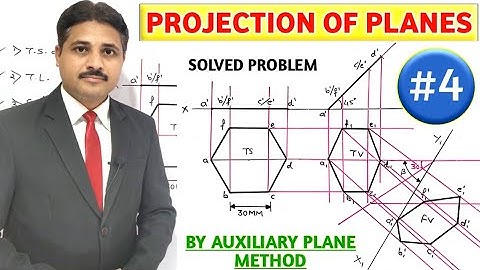 PROJECTION OF PLANES SOLVED PROBLEM 4 IN HINDI IN ENGINEERING DRAWING @TIKLESACADEMYOFMATHS