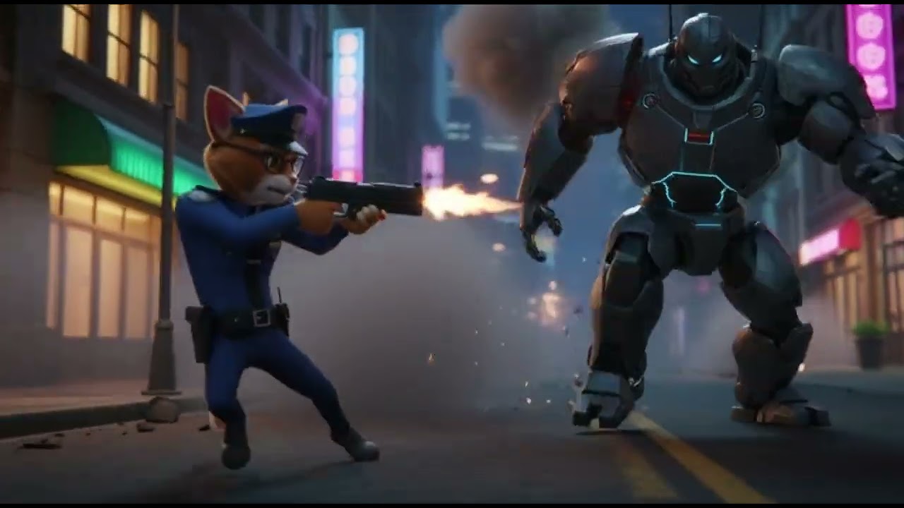 Night Alley Rescue Police Hero vs Street Gang  3D Animated Action Story 002