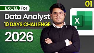Excel for Data Analyst | Excel Full Course 2026 | Day 1 | Excel for Beginners 2026