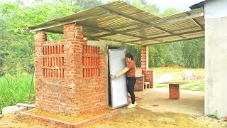 Corrugated iron roofing for the toilet, Install door, toilets bowl and water pipe, Ly Hieu Hieu