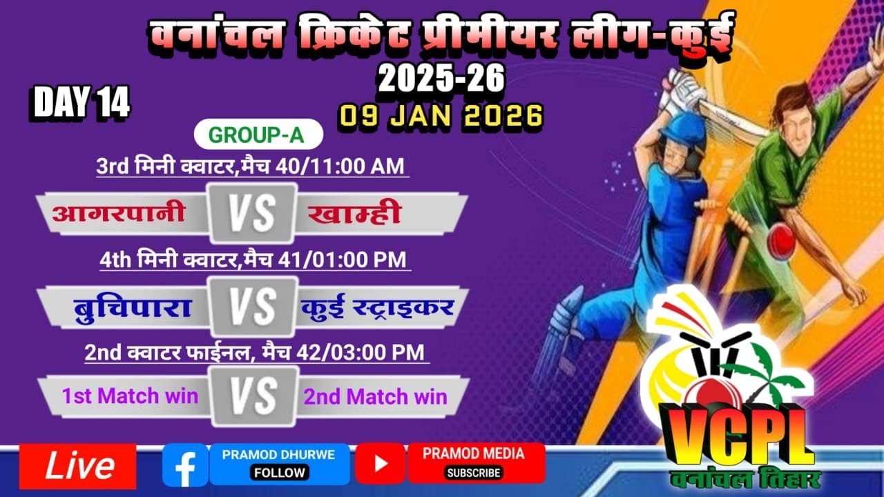 KUI STRAIKAR vs KHAMHI/DAY 14/ वनांचल क्रिकेट प्रीमियर लीग-कुई 2025,तह.कुक्दुर जिला कबीरधाम(छ.ग.)