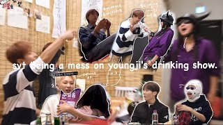 seventeen being a mess on youngji's drinking showLOL
