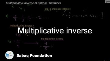 Multiplicative inverse, Math Lecture | Sabaq.pk