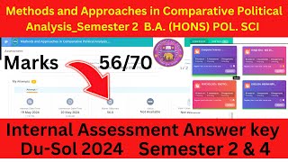 Methods and Approaches in Comparative Political Analysis Semester 2 Internal Assessment Answer key