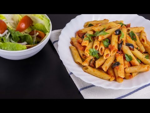 Italian Penne Puttanesca Recipe - Vegan Vegetarian