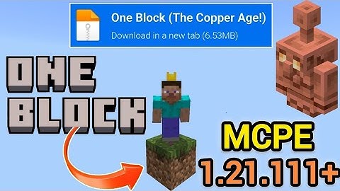 😍ONE BLOCK DOWNLOAD FOR MINECRAFT BEDROCK/PE 1.21.111+ (COPPER AGE UPDATE) || ONLINE GAMER  ||