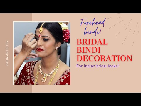 how-to-do-bridal-bindi-|-how-to-create-traditional-indian-bridal-look-|-forehead-bindi-decoration
