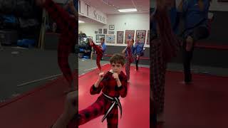20 Alternating Front Kicks with the Black Belts