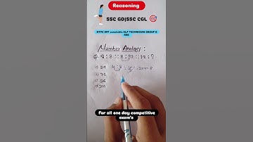 Analogy:#ssc #ssccgl #sscgd#shorts #shortsfeed#shortsviral #viralshorts#youtubeshorts#numberanalogy🎯