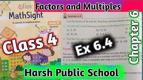 Exercise 6.4 Chapter 6 Maths sight Class 4 |Maths Sight Class 4 |Factors & Multiples | #hpsgurugram