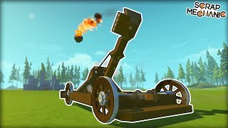 Explosive Fireball Launching Rope Catapult! (Scrap Mechanic Gameplay)