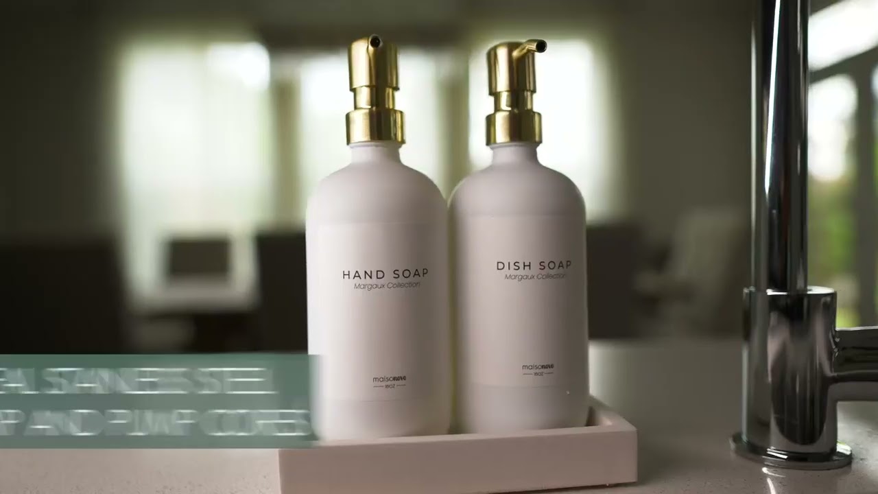 Lotion Waterproof Labels | White Bottles Gold Pumps - Set of 2