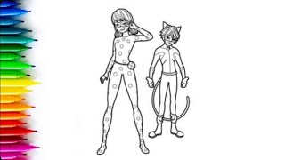 How to Draw Ladybug and Cat Noir | Easy Drawing Tutorial