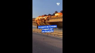 Guerre en Ukraine: le pont de Crimée frappé par un incendie