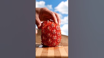 Close Up ASMR Red Pineapple Cutting   Satisfying Fruit Cutting Sounds & Relaxing Vibes #fruitcutting