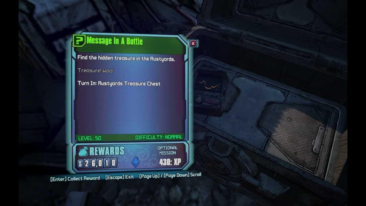 Borderlands 2 Message In A Bottle Rustyards Borderlands 2: Message In A Bottle - Rustyards, Scarlet DLC Optional