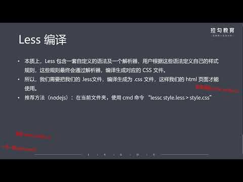 242 less 编译和VScode 插件  web前端入门到精通 全套完整 实战课程