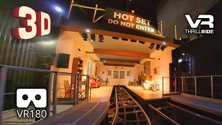 MOVIE PARK STUDIO TOUR 3D - Front Row POV Epic Roller Coaster VR Experience in VR180 3D Lights on