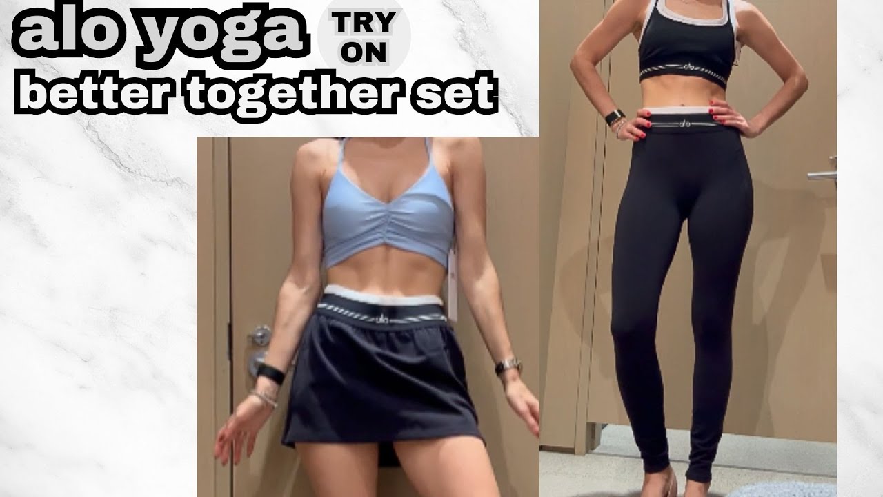 Alo Yoga – 🤍 BETTER TOGETHER SET (3pc: Bra, Leggings & Skirt) | Try-On & Review