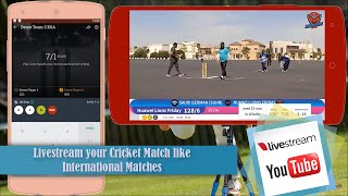 YouTube | Livestream Local Cricket Match | Autoupdate Scorebar | CricHeroes
