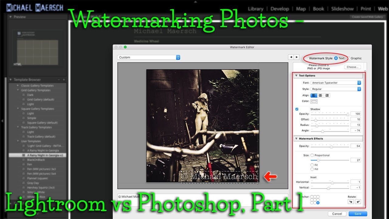 Watermark Photos -- Lightroom vs Photoshop, Part 1