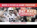 2018 Fantasy Football — Week 4 Picks, NFL Game Previews, Injuries and Survivor