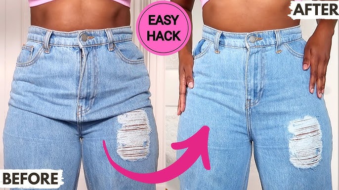 If your jeans are loose, try this EASY hack to fix them!💪🏽👖  #jeansfashion #shortsvideo #fashion 