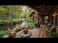Peaceful Spring Riverside Cabin With Campfire Cozy Piano Music With Birdsongs For Relaxation Peaceful Spring Riverside Cabin With Campfire Cozy Piano Music With Birdsongs For Relaxation