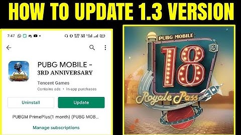 HOW TO UPDATE 1.3 VERSION PUBGMOBILE || 3RD ANNIVERSARY KA UPDATE KAISE KARE