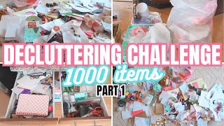 DECLUTTER WITH ME | 1000 ITEMS CHALLENGE | CLEANING MOTIVATION
