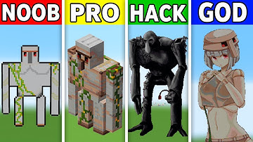 Iron Golem Minecraft pixel art NOOB vs PRO vs HACKER vs GOD (okojo)