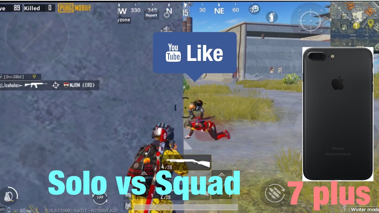 Solo vs squad Highlights - Iphone 7 plus PuBG Mobile Test - - YouTube