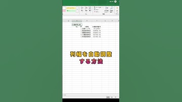 【Excel】列幅の自動調整方法！#shorts  #excel  #エクセル