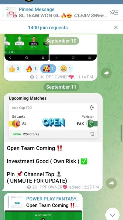telegram channel link https://t.me/ -VzZKPCNTeBkN2Zl #fantasy #dream11 #telegram #winner #cricket